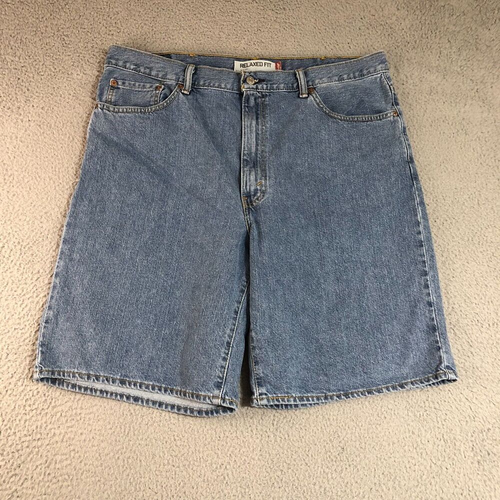 Levis 550 Shorts Mens 40 Blue Wash Jean Relaxed Fit Denim Classic Baggy Dad‎